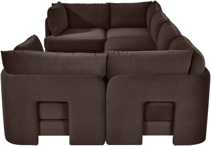 Hammond - Velvet Performance Fabric Upholstered 6 Piece U-Shaped Sectional