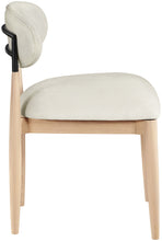 Load image into Gallery viewer, Riccio - Performance Fabric Upholstered Dining Side Chair (Set of 2) With Light Brown Legs - Cream
