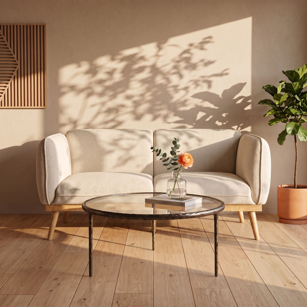 Evren - Glass Top And Aluminum Base Coffee Table