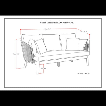 Carmel - Outdoor Sofa - Sand Drift