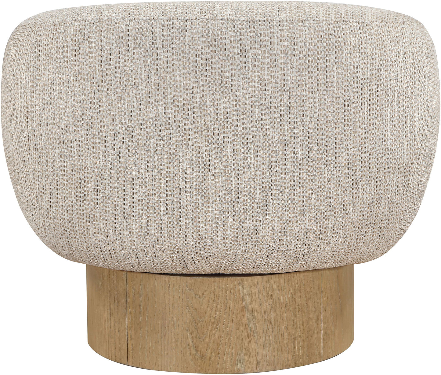 Avella - Interwoven Fabric Swivel Accent Chair - Light Brown Base