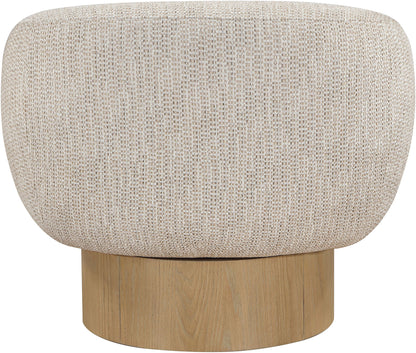 Avella - Interwoven Fabric Swivel Accent Chair - Light Brown Base