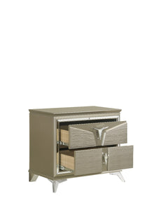 Galaxy Home Samantha Nightstand Silver - Ego Home Furniture
