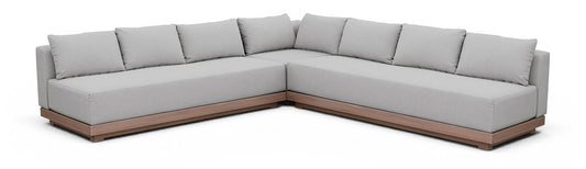 Solace - Olefin Performance Fabric 3 Piece Outdoor Patio Modular Sectional (2 Sofas & Corner Chair)