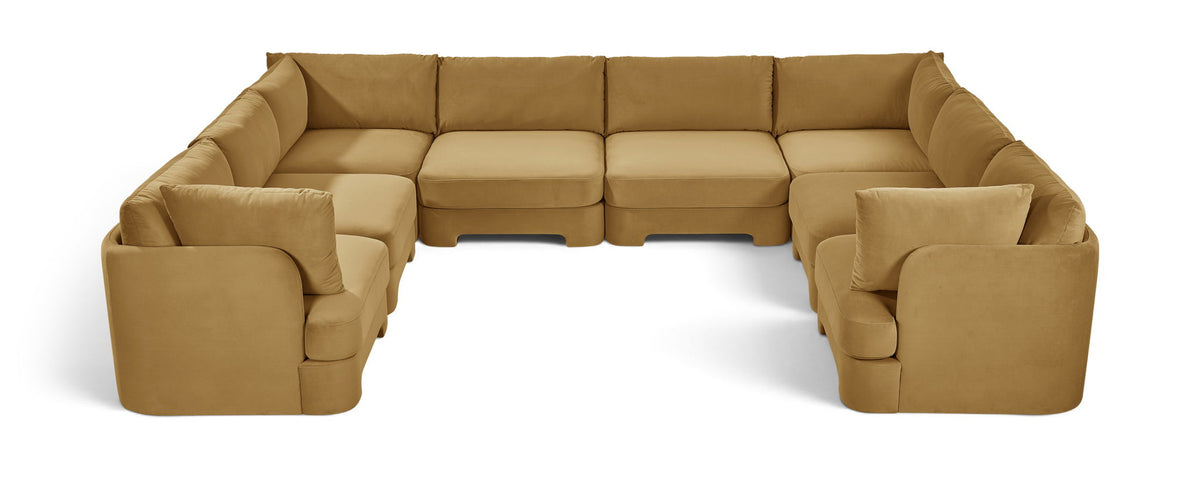 Hammond - Velvet Performance Fabric Upholstered 8 Piece U-Shaped Sectional