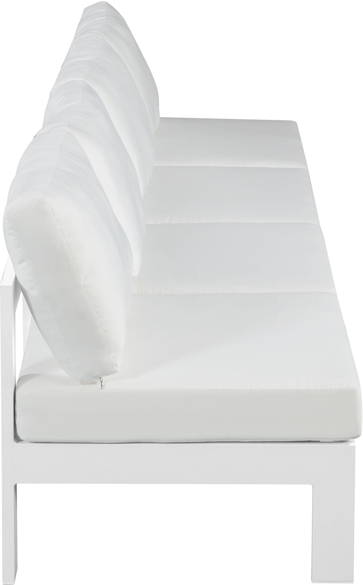 Nizuc - Outdoor Patio 4 Seat Armless Modular Sofa With White Frame