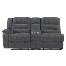Load image into Gallery viewer, Redondo - LAF Console Loveseat With 2 Recliners Power - Dark Gray
