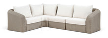 Load image into Gallery viewer, Seacrest - Olefin Water Resistant Fabric And Wicker 4 Piece Outdoor Patio Modular Sectional
