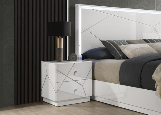 B121 - Line Night Stand - White / Gray