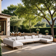 Load image into Gallery viewer, Laguna - 7 Piece Resilient Water Resistant Fabric 142" Upholstered Outdoor Patio Modular Sectional
