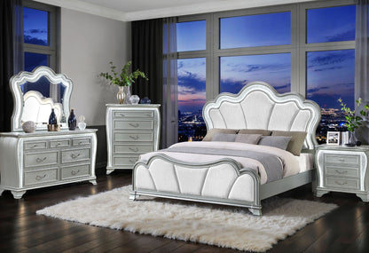 Aria - Nightstand With LED - Silver