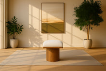 Load image into Gallery viewer, Pavilion - Bench Ottoman With Brown Base - Cream
