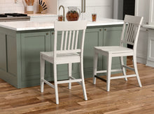 Load image into Gallery viewer, Slat Back Counter Stools (Set of 2) - White

