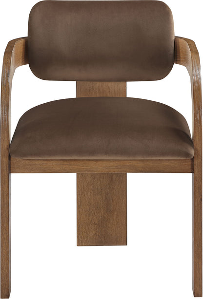 Cedra - Velvet Performance Fabric Upholstered Dining Chair (Set of 2) - Brown Frame