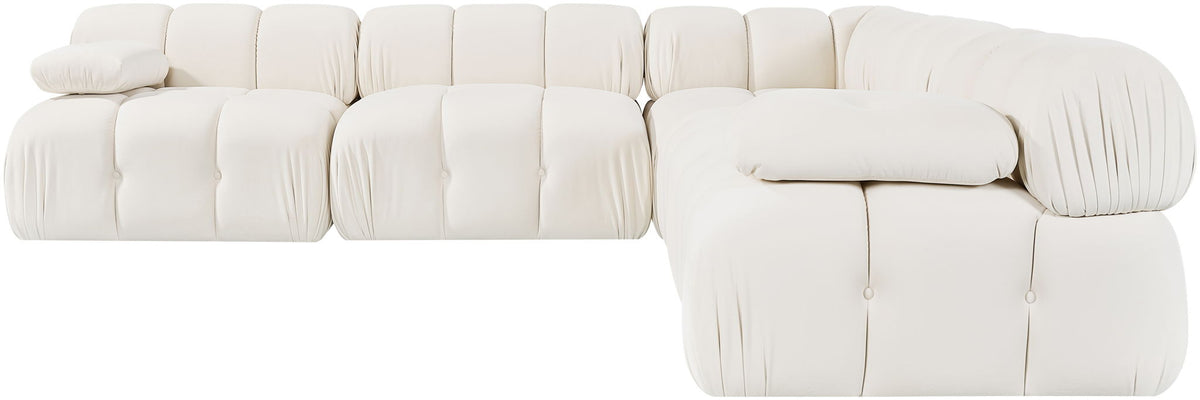 Orin - Velvet Fabric 5 Piece Modular Sectional