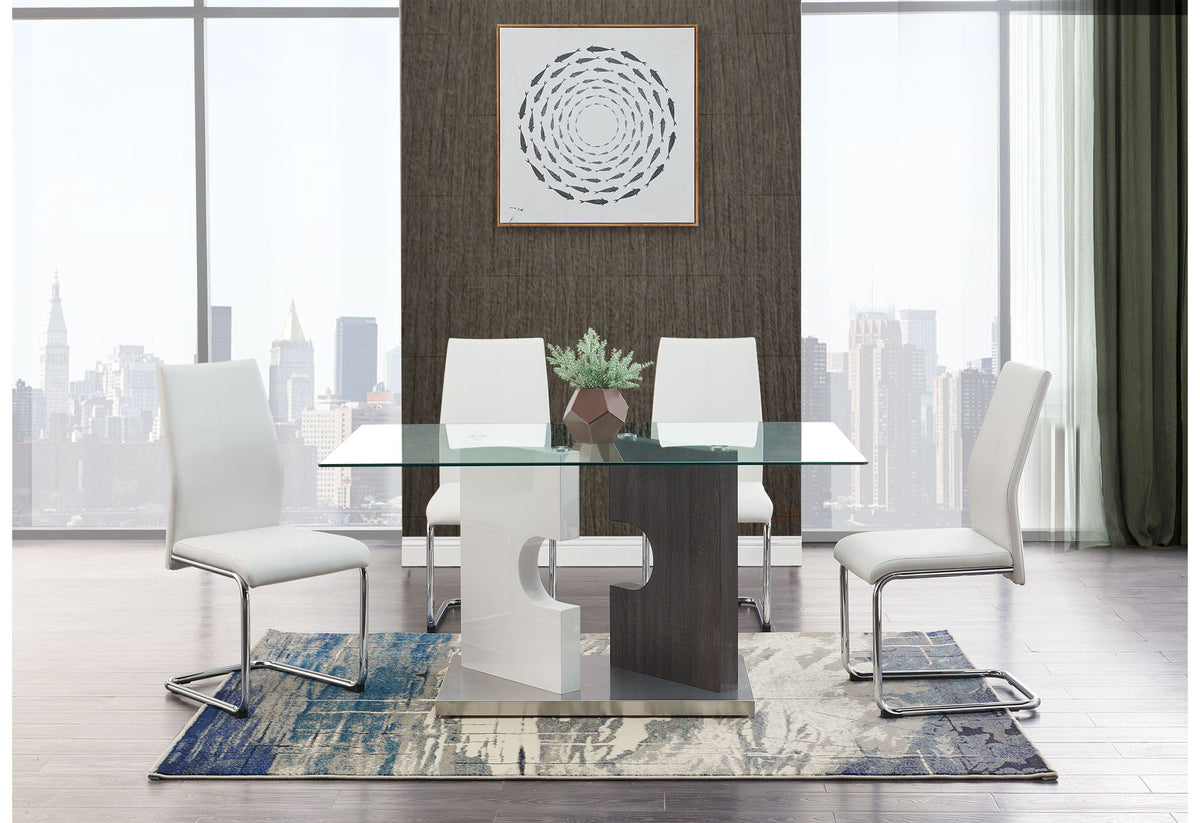 D219 - Dining Table Column - Dark Gray / White