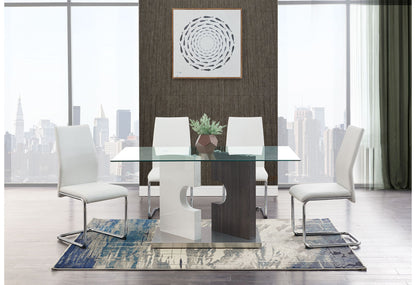 D219 - Dining Table Column - Dark Gray / White