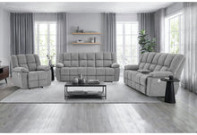 Load image into Gallery viewer, U6000 - 3 Piece Living Room Set (Reclining Sofa / Reclining Console Loveseat / Glider Recliner) - Smoke
