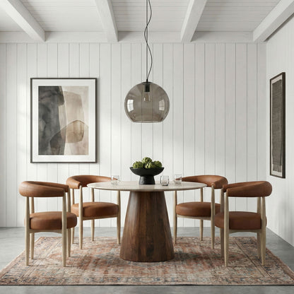 Sable - Vegan Leather Upholstered Dining Chair (Set of 2) - Painted Natural Base