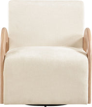 Load image into Gallery viewer, Neria - Chenille Fabric Upholstered Swivel Accent Chair - Cream / Painted Natural
