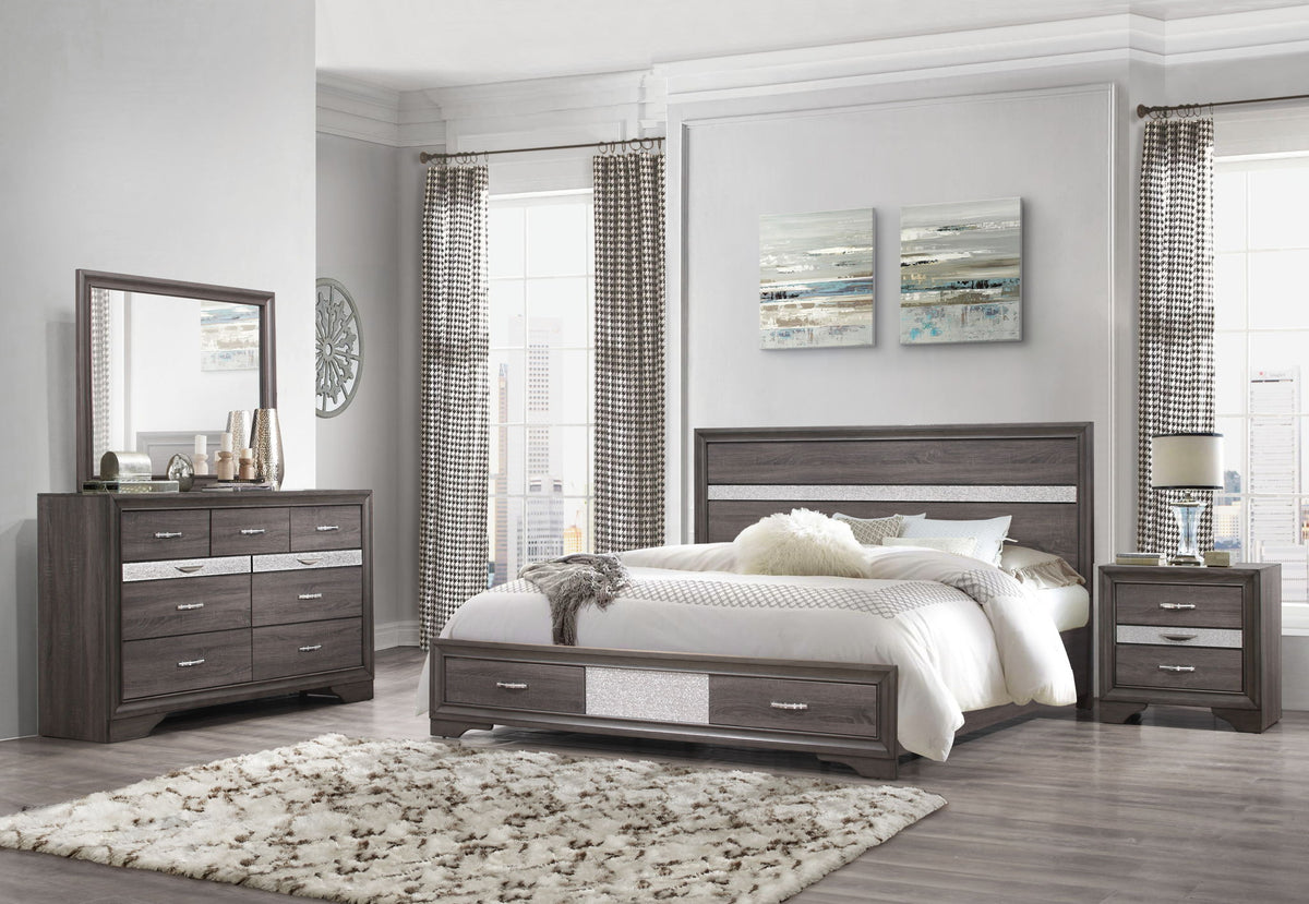 Seville - King Bed Drawers - Gray