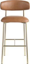 Load image into Gallery viewer, Lupita - Vegan Leather Upholstered Bar Stool With Brushed Gold Frame (Set of 2)
