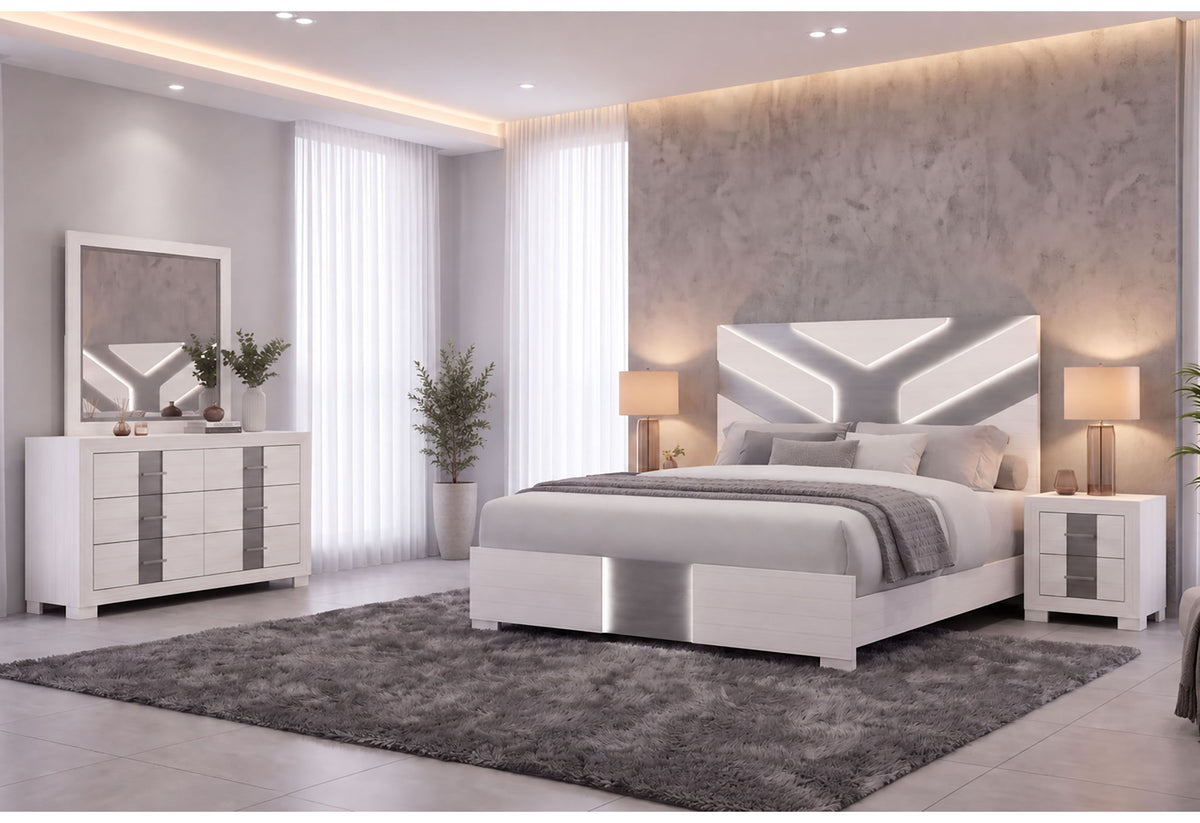 Optimus - Nightstand - White / Gray