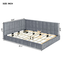 Load image into Gallery viewer, Full Size Upholstered Classic Daybed / Sofa Bed Frame, Elegant Design - Gray
