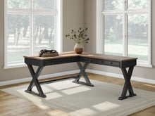 Load image into Gallery viewer, Wildenauer - 4 Pc. - Home Office Desk And Return, Swivel Desk Chair, Bookcase - Brown / Black
