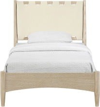 Load image into Gallery viewer, Santos - Vegan Leather Headboard And Wood Bed - Waxed Natural Frame
