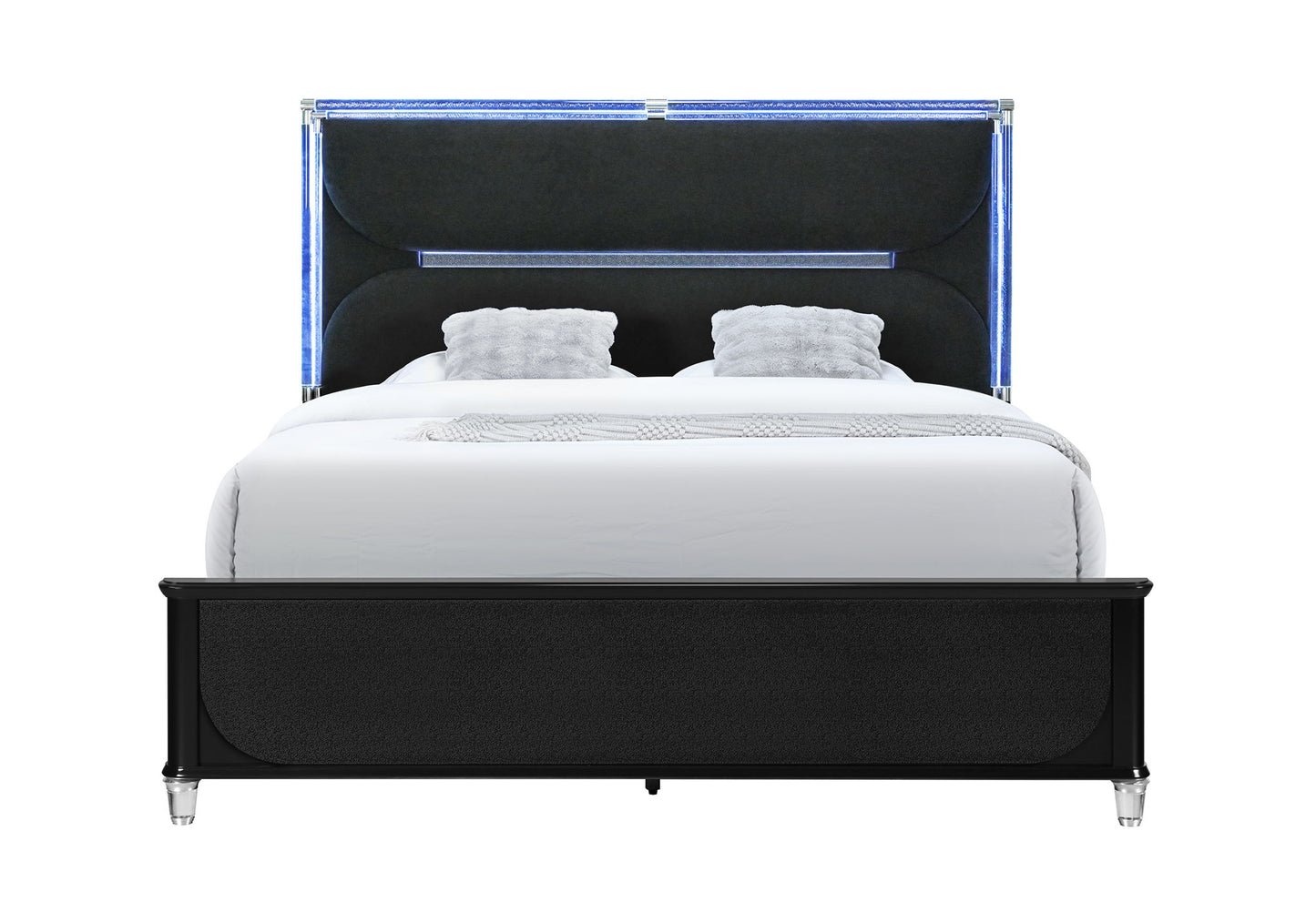 Lando - Queen Bed With Continuous LED - Black