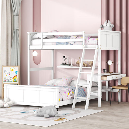 Full Over Full Bunk Bed With Desk - Ego Home Furniture