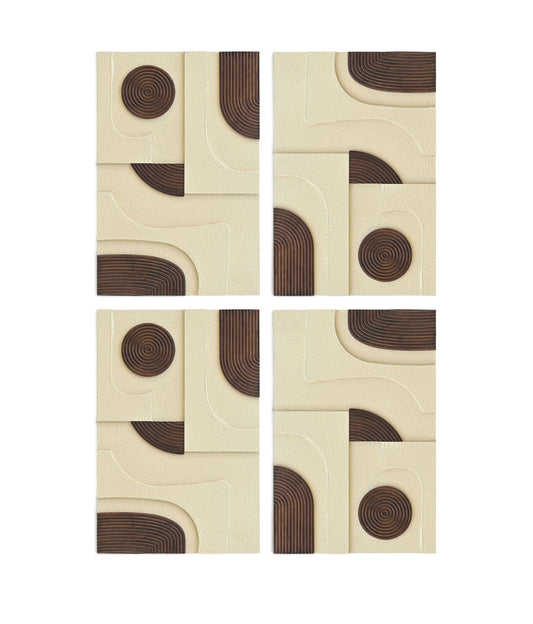 Element - Mango Wood 4 Piece Wall Art