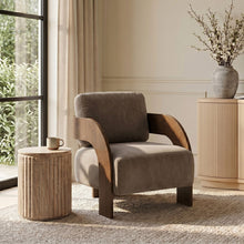 Load image into Gallery viewer, Cedra - Velvet Performance Fabric Upholstered Accent Chair - Brown Frame
