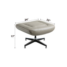 Load image into Gallery viewer, Piran - Twilight Top Grain Leather Accent Chair And Ottoman With Swivel - Gray
