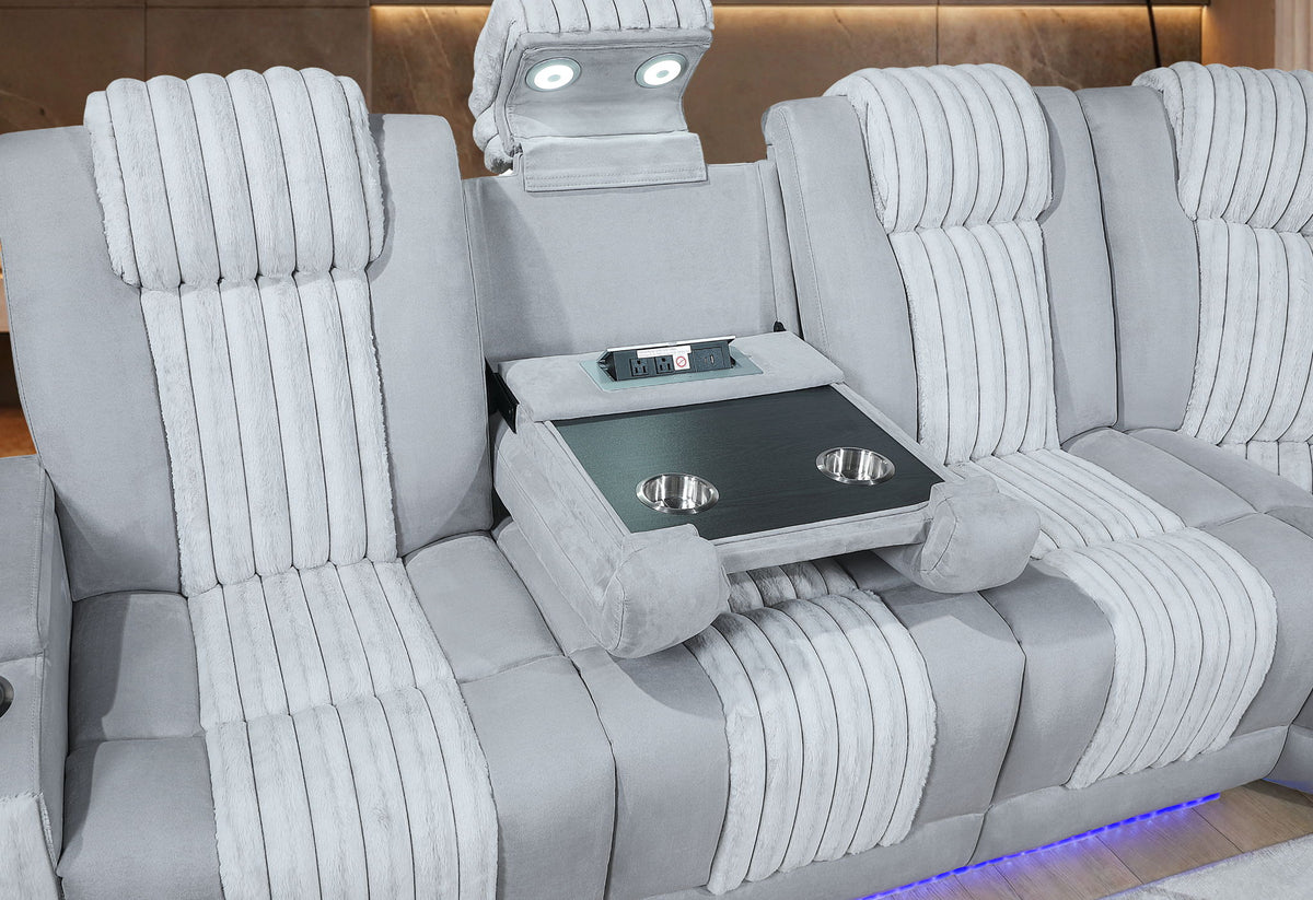 U8000 - P2 Sectional With LED - Light Gray