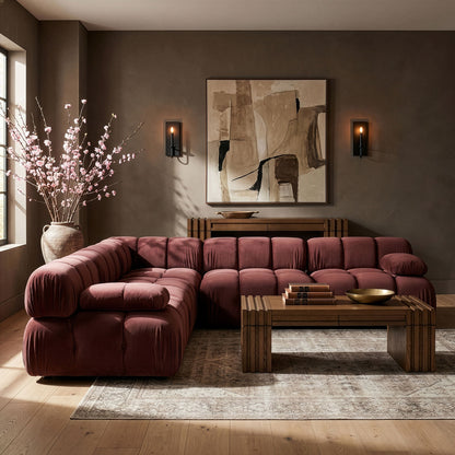 Orin - Velvet Fabric 5 Piece Modular Sectional
