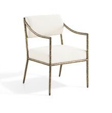 Load image into Gallery viewer, Bastille - Upholstered Dining Arm Chair (Set of 2) - Brass Frame
