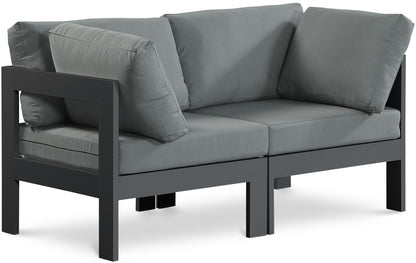 Nizuc - Outdoor Patio 2 Seat Modular Sofa With Gray Frame