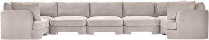 Hammond - Velvet Performance Fabric Upholstered 7 Piece U-Shaped Sectional