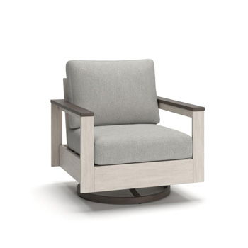 Vista Highlands - Swivel Lounge With Cushion - Brown / White - Ego Home Furniture