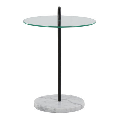Claire - Contemporary / Glam Side Table - Black / Clear - Ego Home Furniture