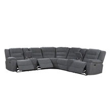 Load image into Gallery viewer, Redondo - Power 3 Piece Ssectional (2 Loveseats &amp; Wedge) - Dark Gray
