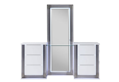 Ylime - Floor Mirror With LED - Smooth White