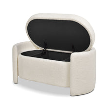 Load image into Gallery viewer, Fuji - Oval Storage Bench, Upholstered - Ivory White
