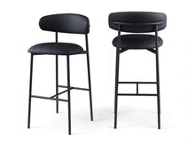 Load image into Gallery viewer, Lupita - Vegan Leather Upholstered Bar Stool With Matte Black Frame (Set of 2)

