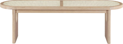 Canovia - Solid Wood And Faux Cane Bench