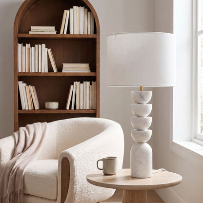 Opus - Linen Textured Fabric And Brass Table Lamp