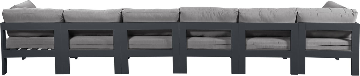 Nizuc - Outdoor Patio 6 Seat Modular Sofa With Gray Frame