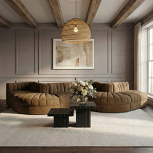 Load image into Gallery viewer, Rummi - Rounded Velvet Performance Fabric Upholstered 6 Piece Modular Sectional
